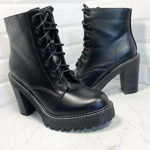 Madden Girl Archie Lug Platform Vegan Combat Booties